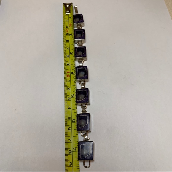 Sterling Silver Statement Bracelet with Blue Resin - Picture 8 of 10